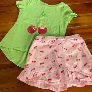 Girls skirt and tee set Faded Glory size 6